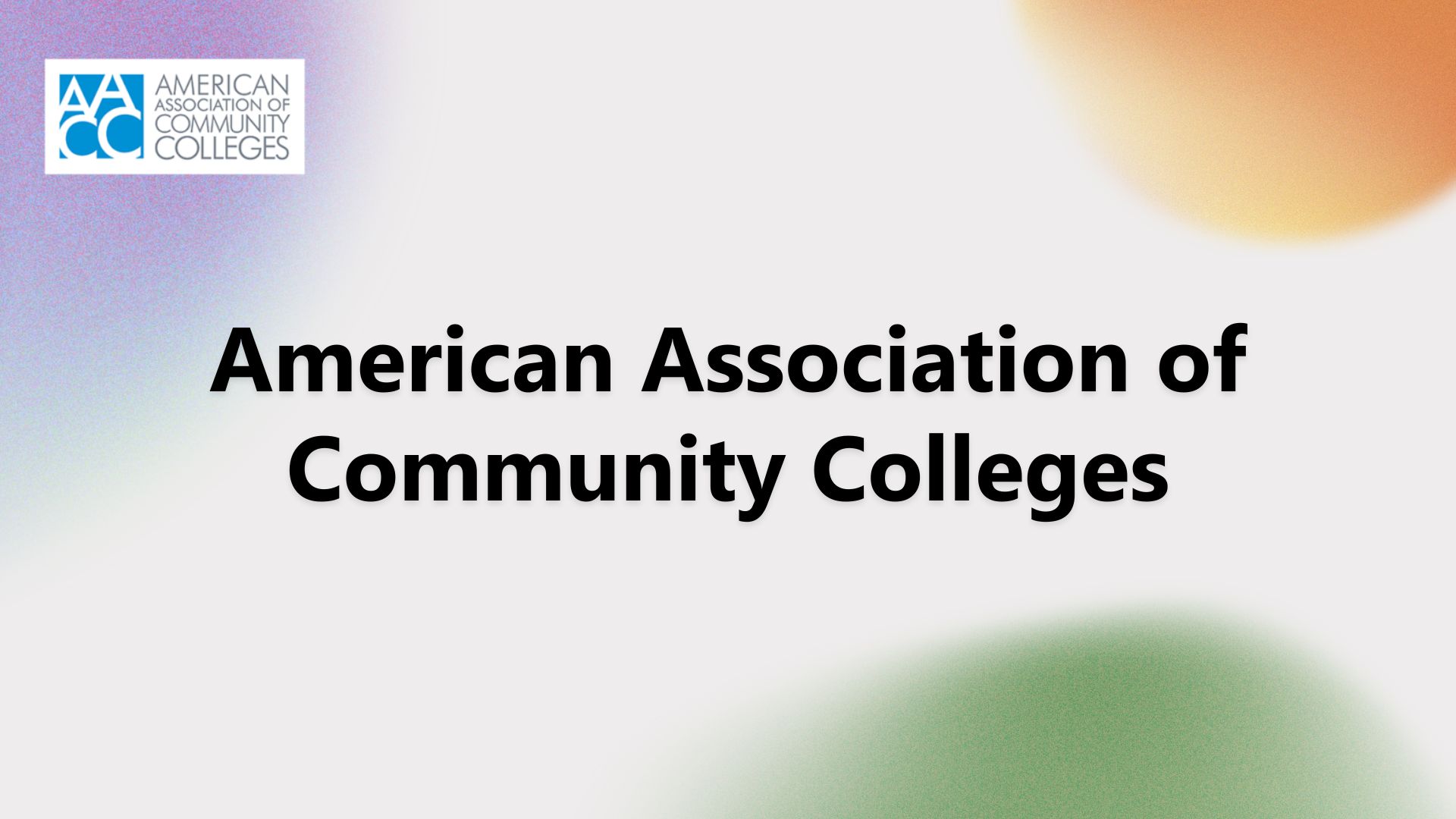 American Association of Community Colleges Updated